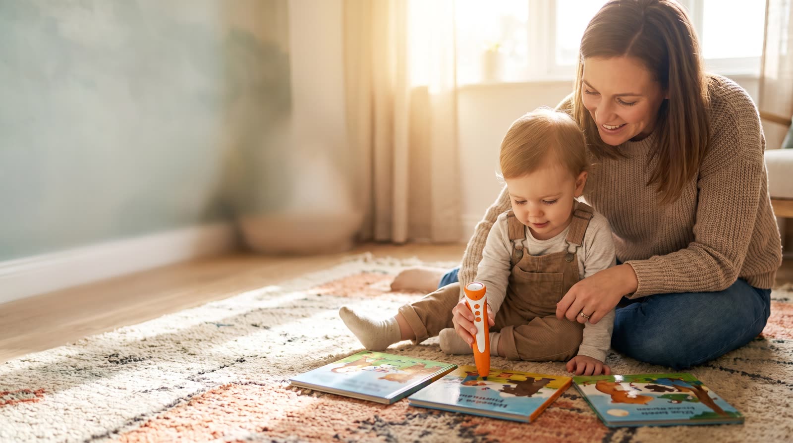 How can parents build a daily reading habit using a reading pen and picture books together?