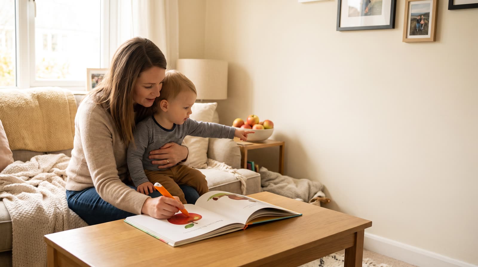 How can parents track a child's vocabulary progress using a reading pen and picture books together?