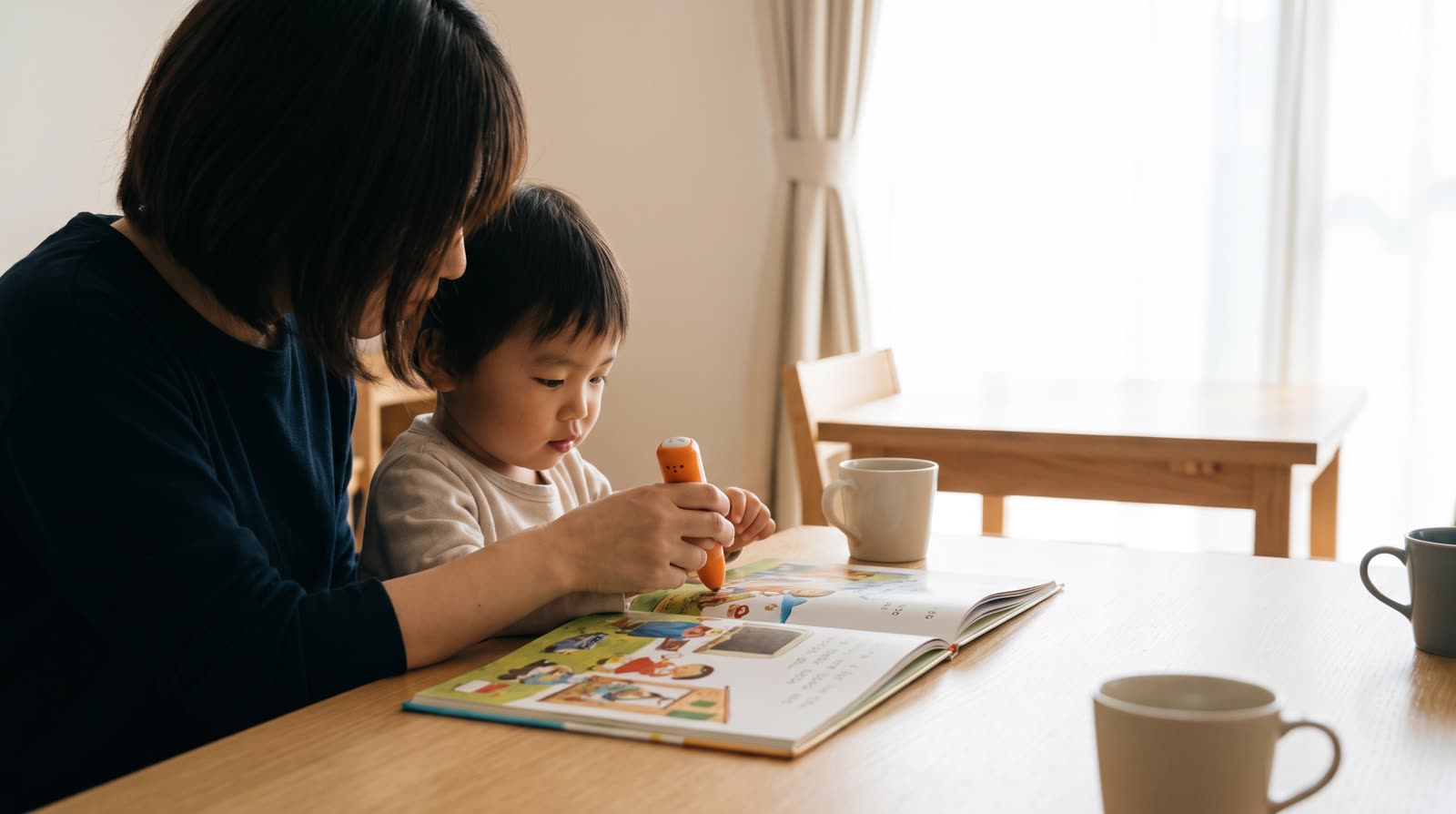 How can parents use reading pen books at a restaurant for a 10-minute learning break?