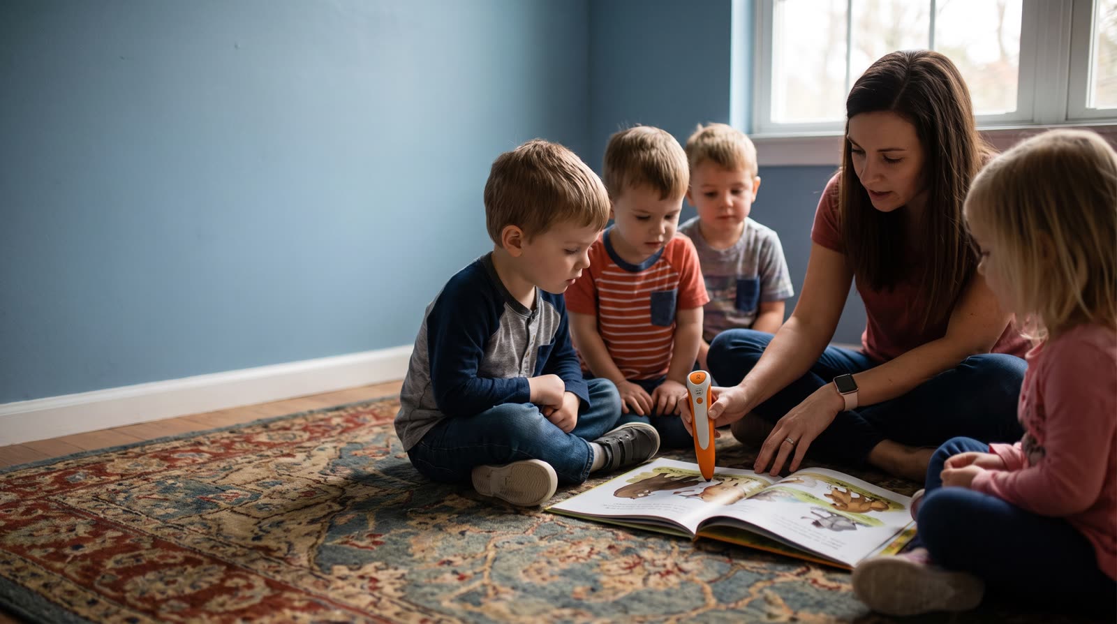 How can parents use reading pen books in a kindergarten classroom for bedtime reading?