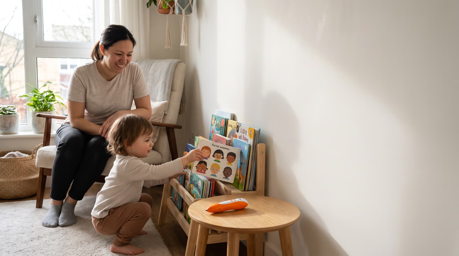 How do I choose new talking picture books about social-emotional learning to encourage independent exploration?