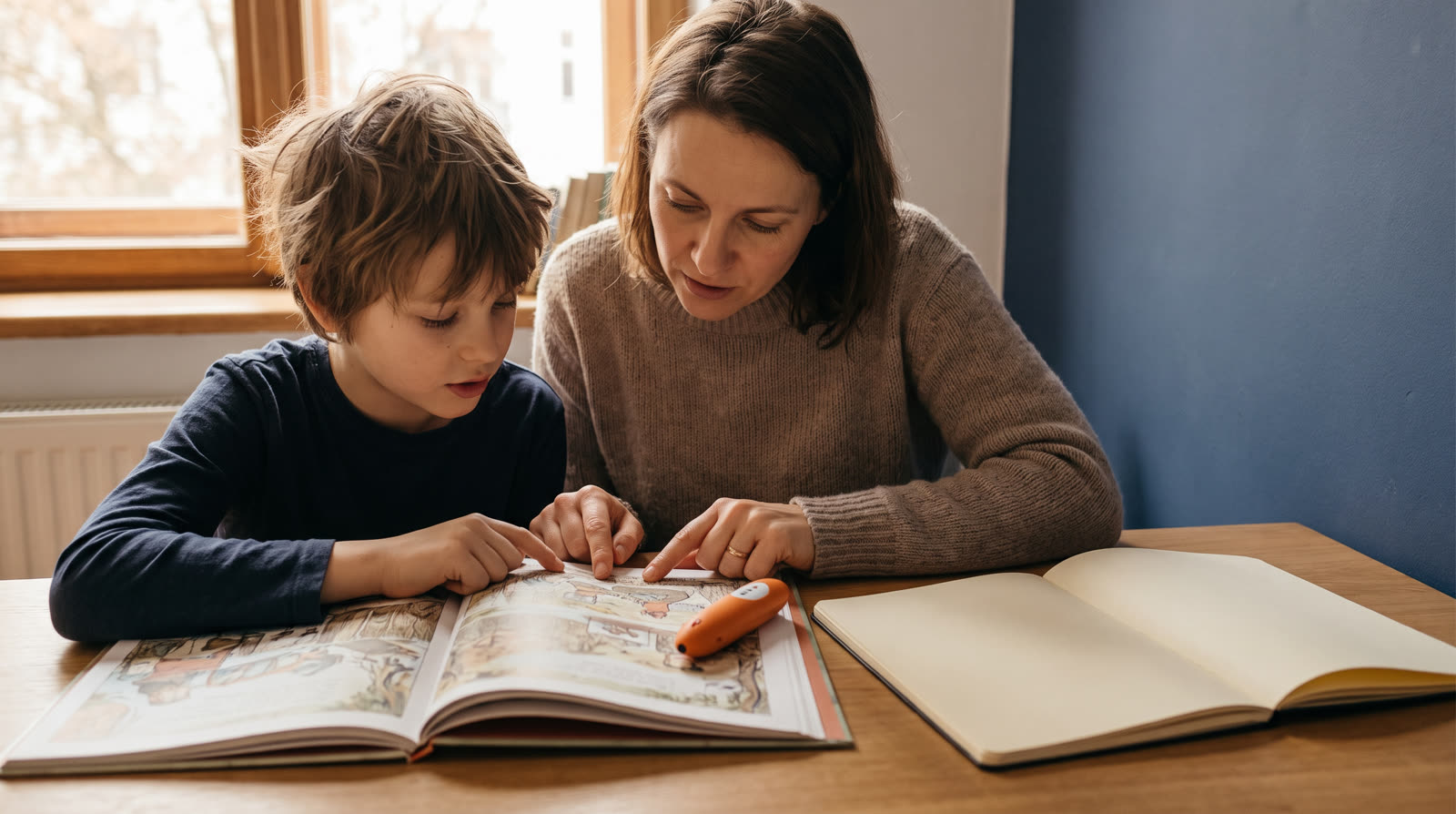 How do I choose new talking picture books about storytelling and creative thinking to keep an older child engaged?