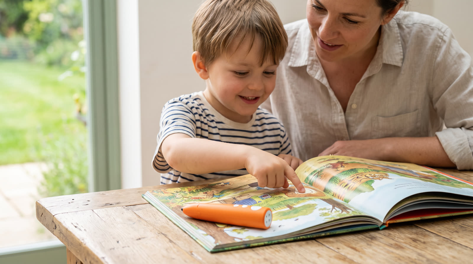 How do I choose new talking picture books about storytelling and creative thinking to support bilingual learning?