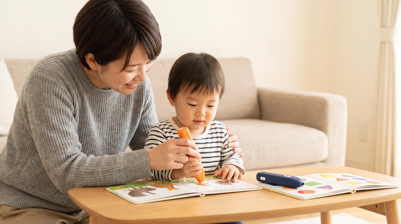 What is the difference between a brand-specific reading pen and a universal scanning pen in terms of independent use by toddlers?