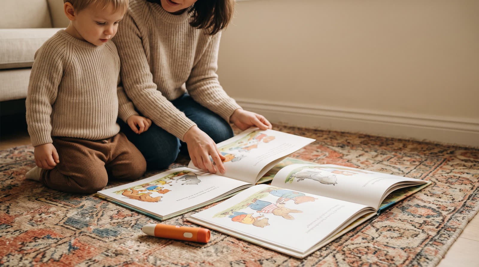 What is the difference between a talking picture book and an ordinary picture book in terms of screen-free use?