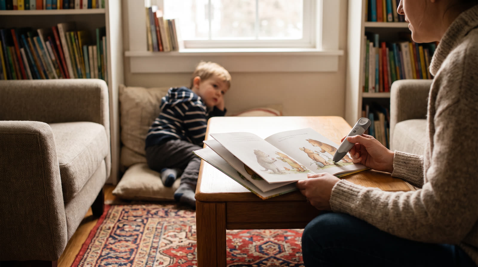 Is a Reading Pen with human-voice narration Suitable for a child with delayed speech?