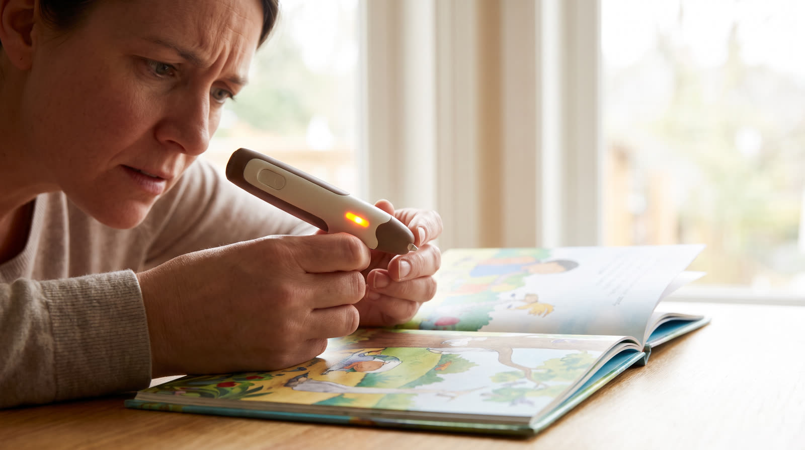 How Do I Fix a Reading Pen That keep flashing a warning light when touching pictures?